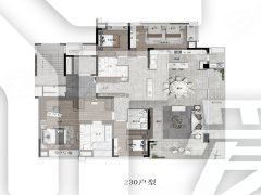 汀岸238㎡戶型