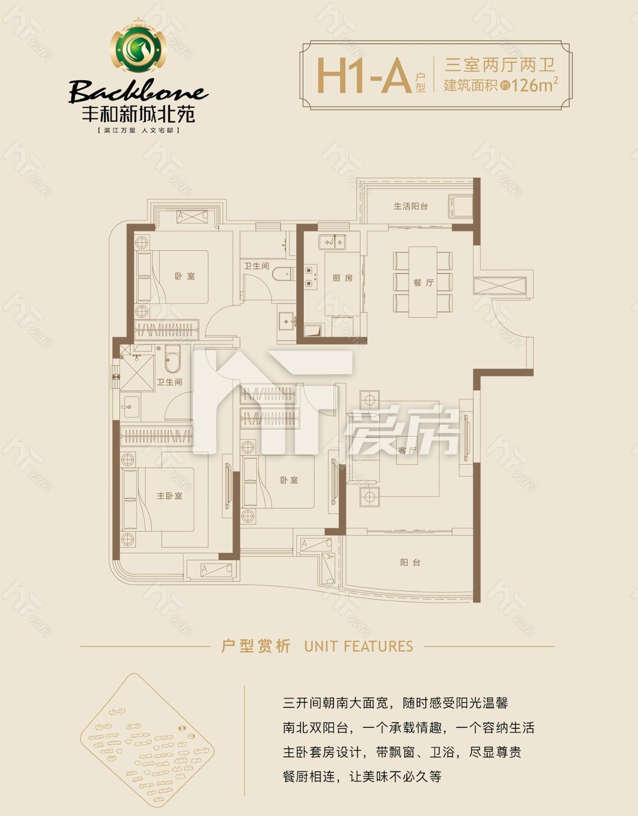 豐和新城北苑住宅H1-A戶型