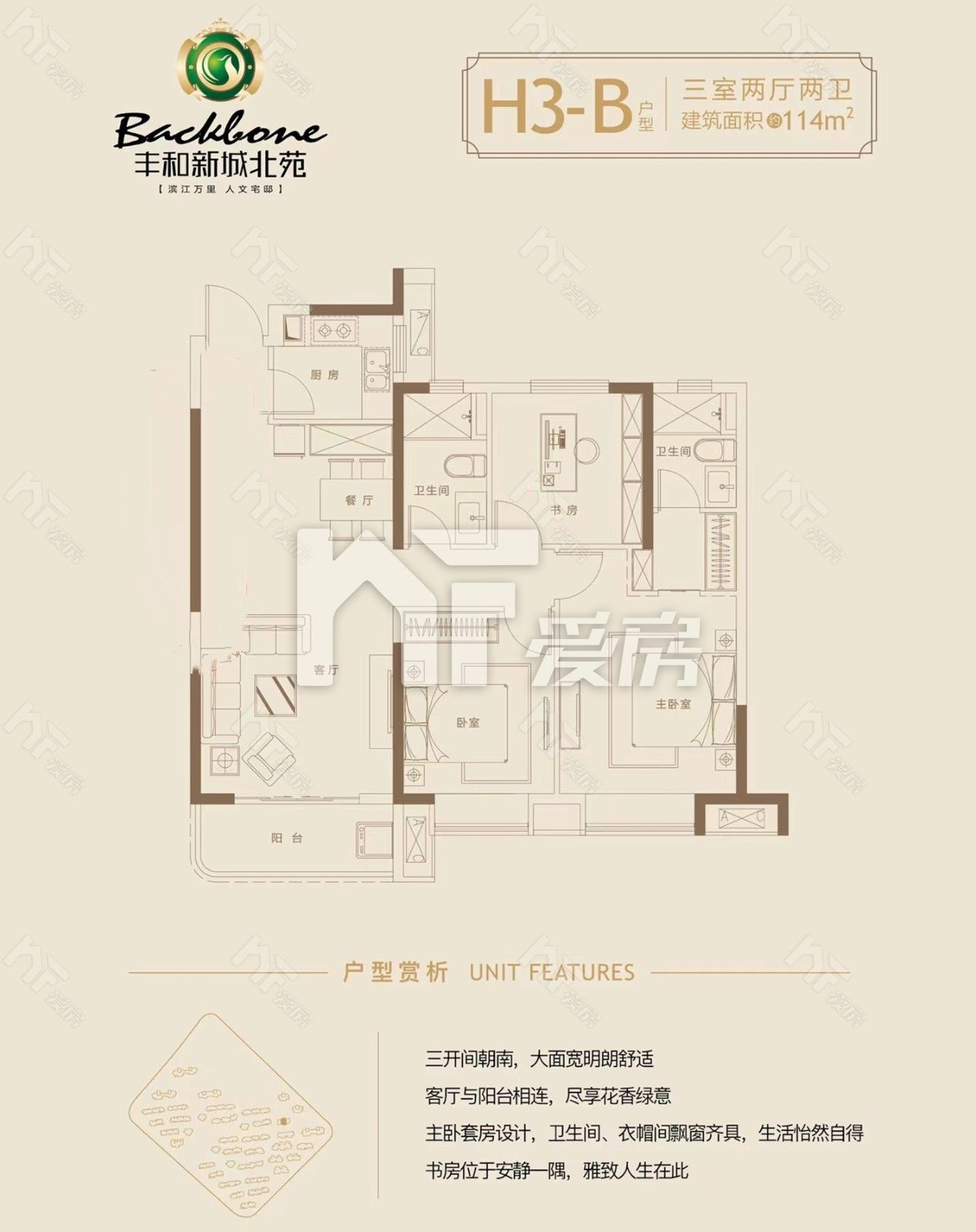 豐和新城北苑住宅H3-B戶型