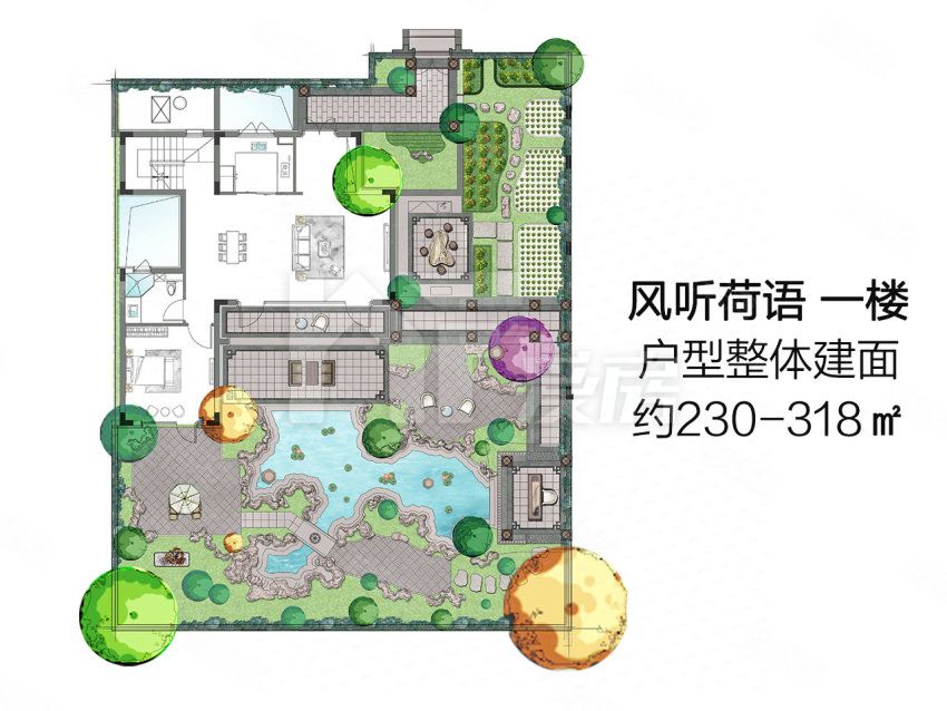聯(lián)排別墅， 建面230平米