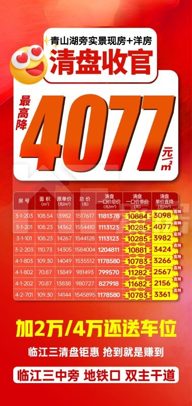 華林青山湖：青山湖旁實景現(xiàn)房 最高降4077元/㎡