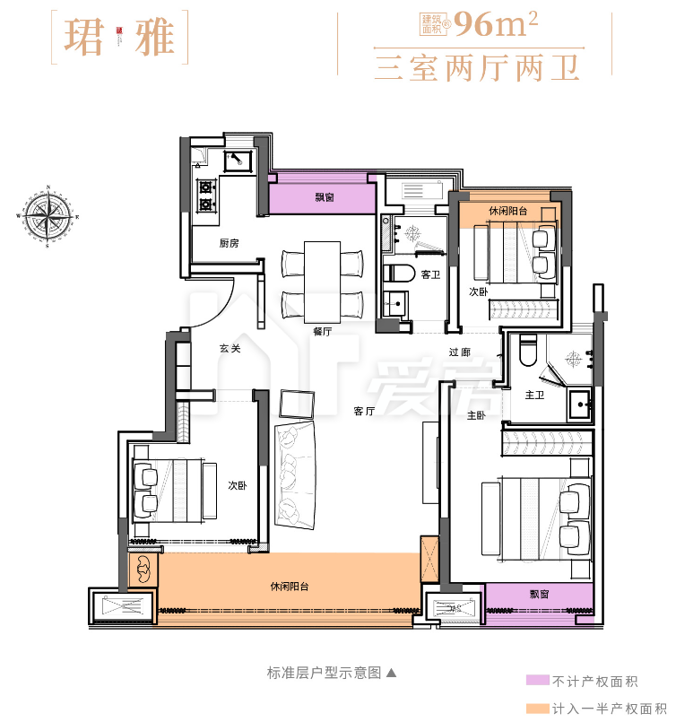 洋房96㎡戶型